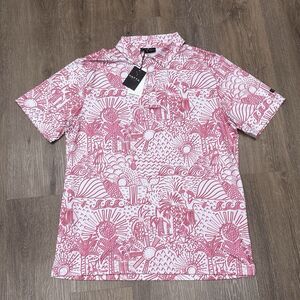 Yatta Golf Polo Shirt Mens XL Performance 4 Way Stretch UPF Hawaiian Shaka NEW